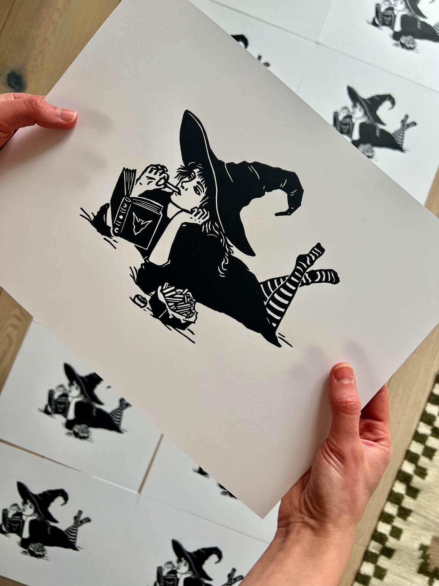 Witch Reading and Eating Fries