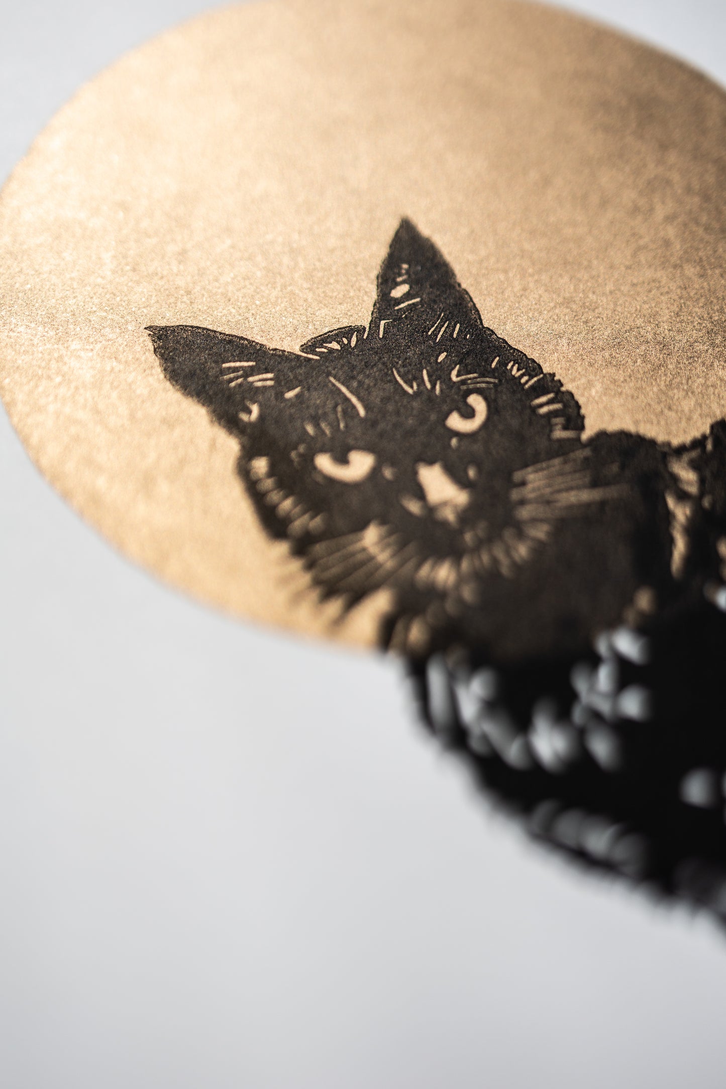 Black cat and the moon print